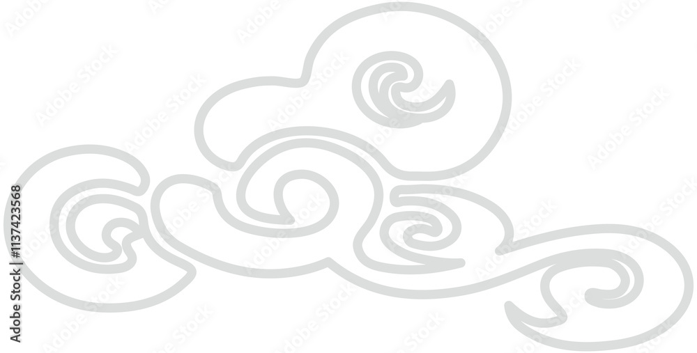 Fototapeta premium Chinese Cloud outline icon 