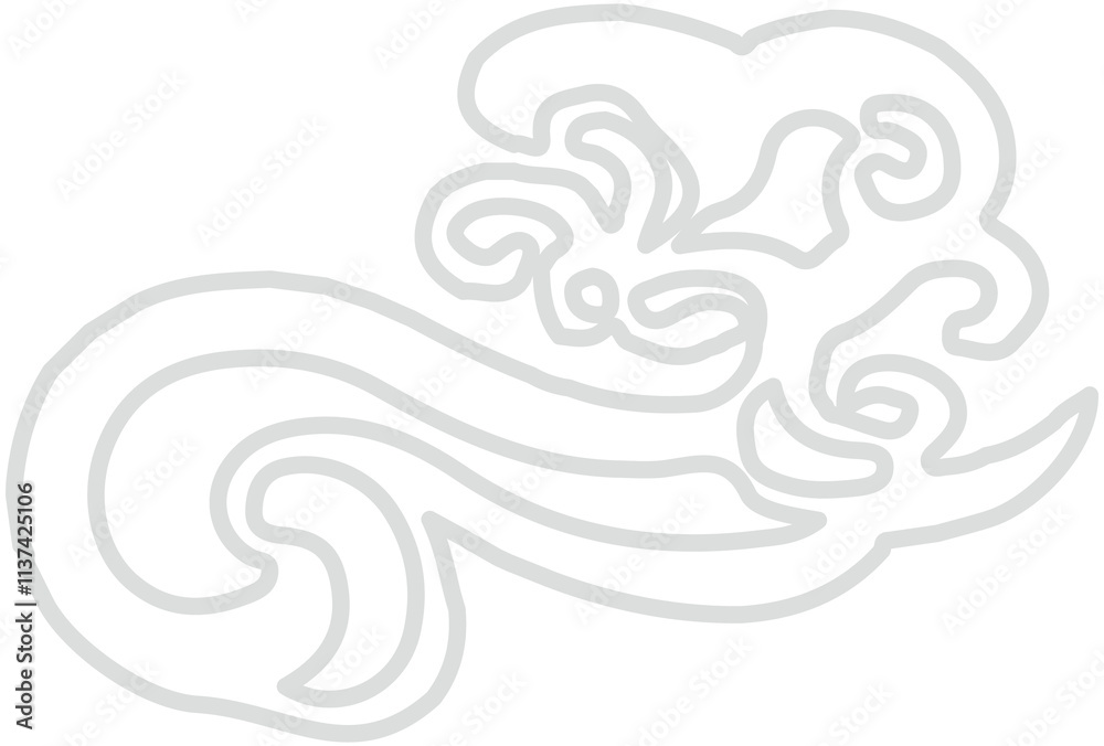 Fototapeta premium Chinese Smoke cloud icon