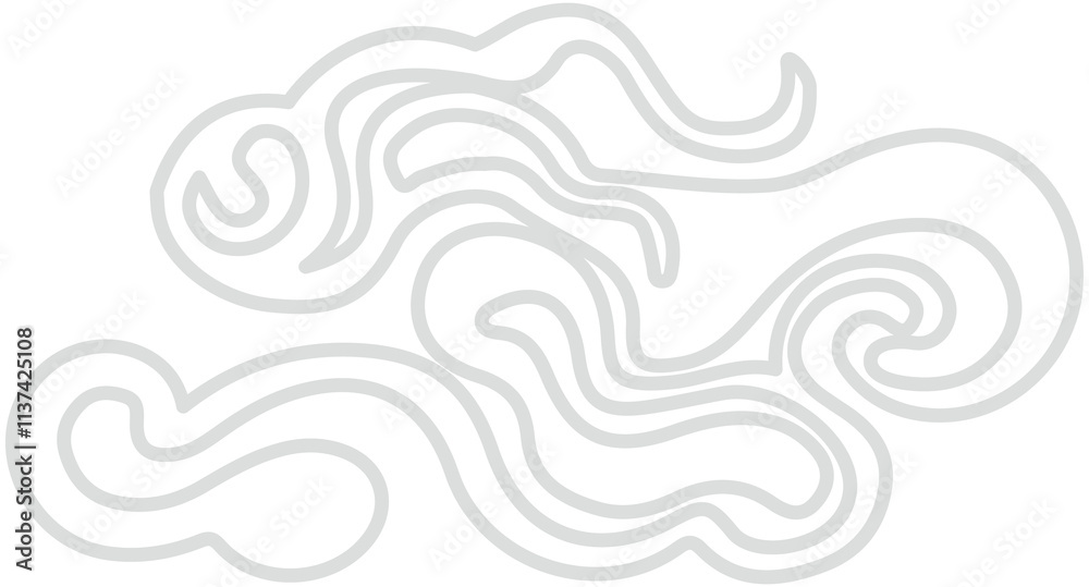 Fototapeta premium Chinese Smoke cloud icon 