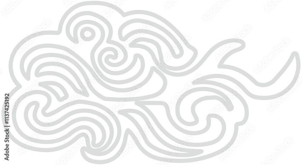 Fototapeta premium Chinese Smoke cloud icon