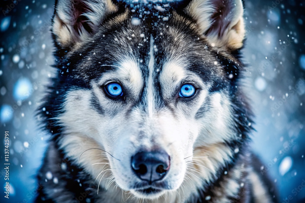Blue Eyed Siberian Husky Muzzle Close Up - Dog Photography, Canine Portrait, Pet Image, Animal Photo Blue Eyed Siberian Husky Muzzle Close Up - Dog Photography, Canine Portrait, Pet Image, Animal Photo
