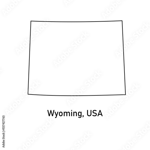 outline map of Wyoming, united states of america on white background	 photo