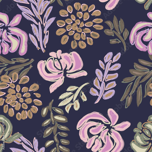 Pastel Abstract Floral Seamless Pattern Design