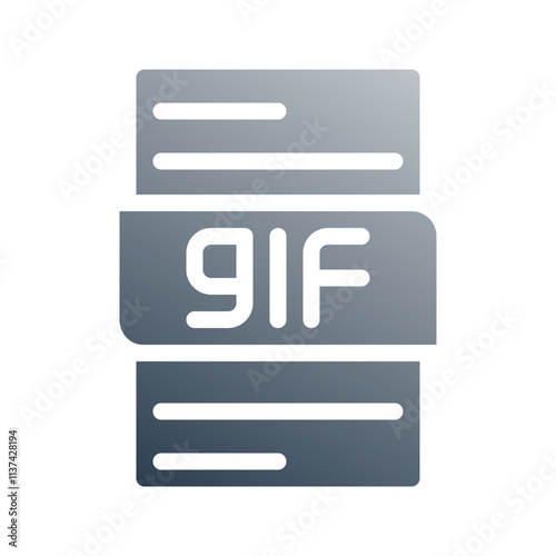 Gif document gradient fill icon. can be used for website, ui and mobile app.