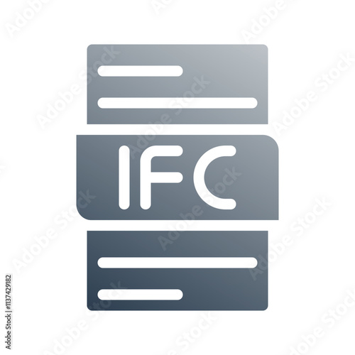 Ifc file document gradient fill icon. can be used for website, ui and mobile app.