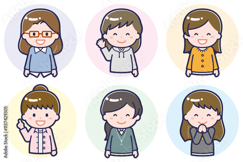 いろいろな人物セット_喜び_女性
