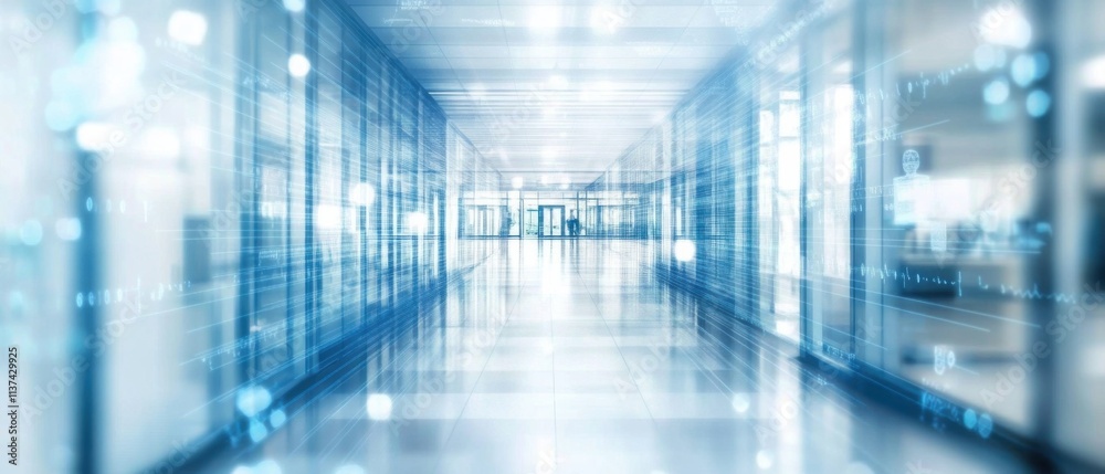Futuristic Office Corridor: Abstract Technology and Modern Architecture Futuristic Office Corridor: Abstract Technology and Modern Architecture
