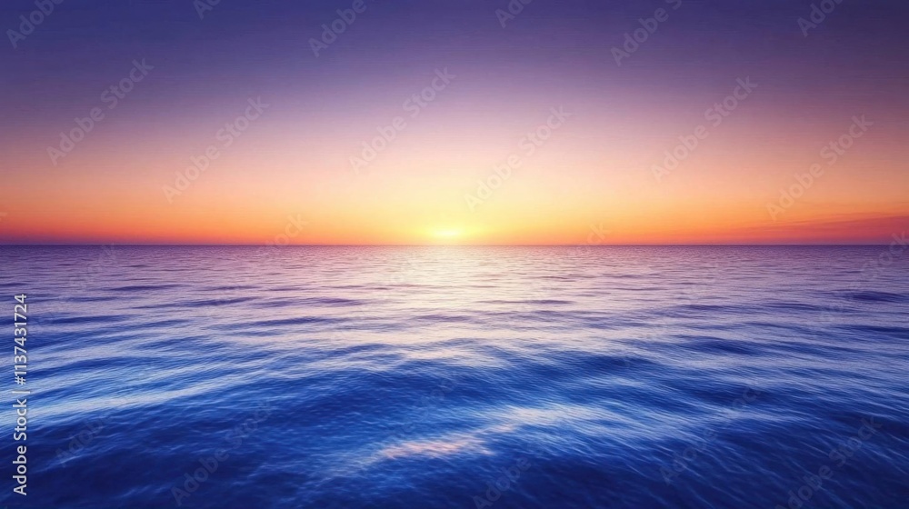 Serene ocean view at sunset, showcasing calm waters and vibrant colors. Serene ocean view at sunset, showcasing calm waters and vibrant colors.