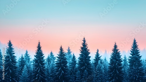 Serene Winter Forest Landscape at Dawn