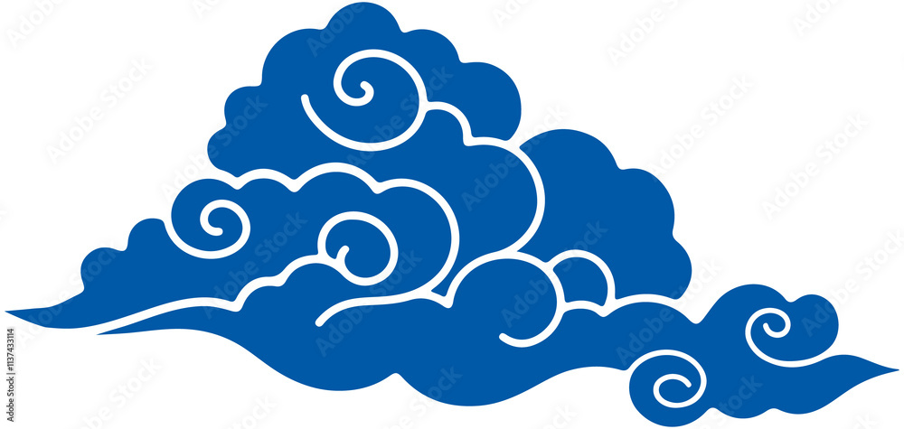 Fototapeta premium Japanese Style Vector Cloud