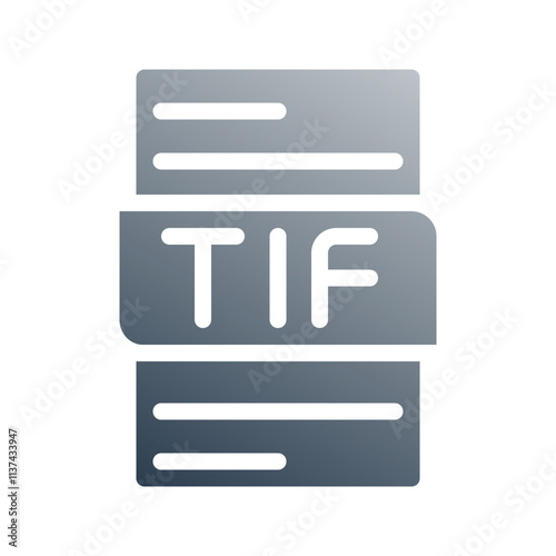 Tif document file gradient fill icon. can be used for website, ui and mobile app.