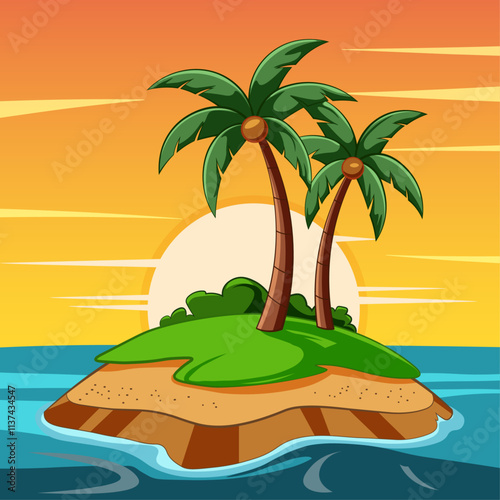 Island with Palm Trees