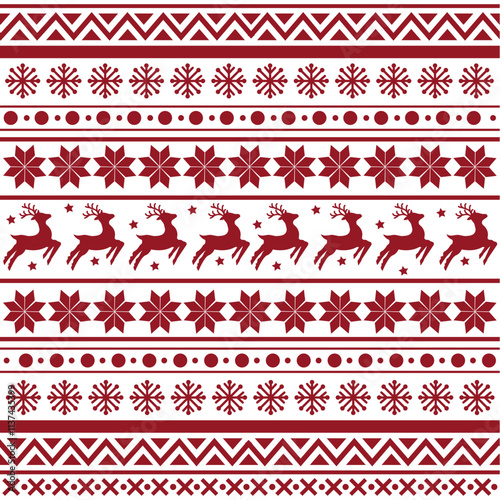Seamless Scandinavian pattern for Christmas and New Year for winter hat, ugly sweater, jumper, paper or other designs.