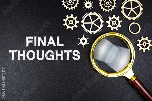 Final Thoughts text message with magnifying glass on black background