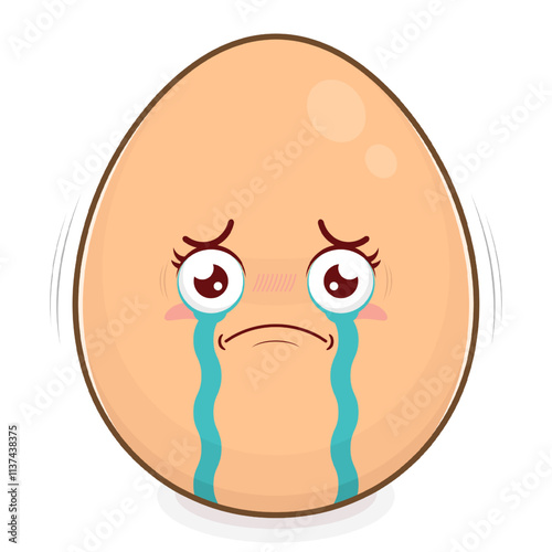 egg scared face cartoon cute