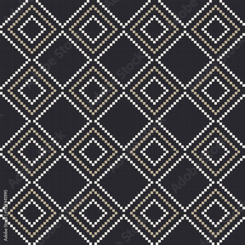 Neutral Colour Argyle Fair Isle Seamless Pattern Design