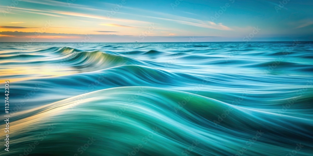 Elegant Flowing Waves in Soft Blue and Green Tones for Tranquil Atmosphere, Serene Nature, Calming Background, Relaxing Scenery, and Peaceful Waterscape Photography Elegant Flowing Waves in Soft Blue and Green Tones for Tranquil Atmosphere, Serene Nature, Calming Background, Relaxing Scenery, and Peaceful Waterscape Photography