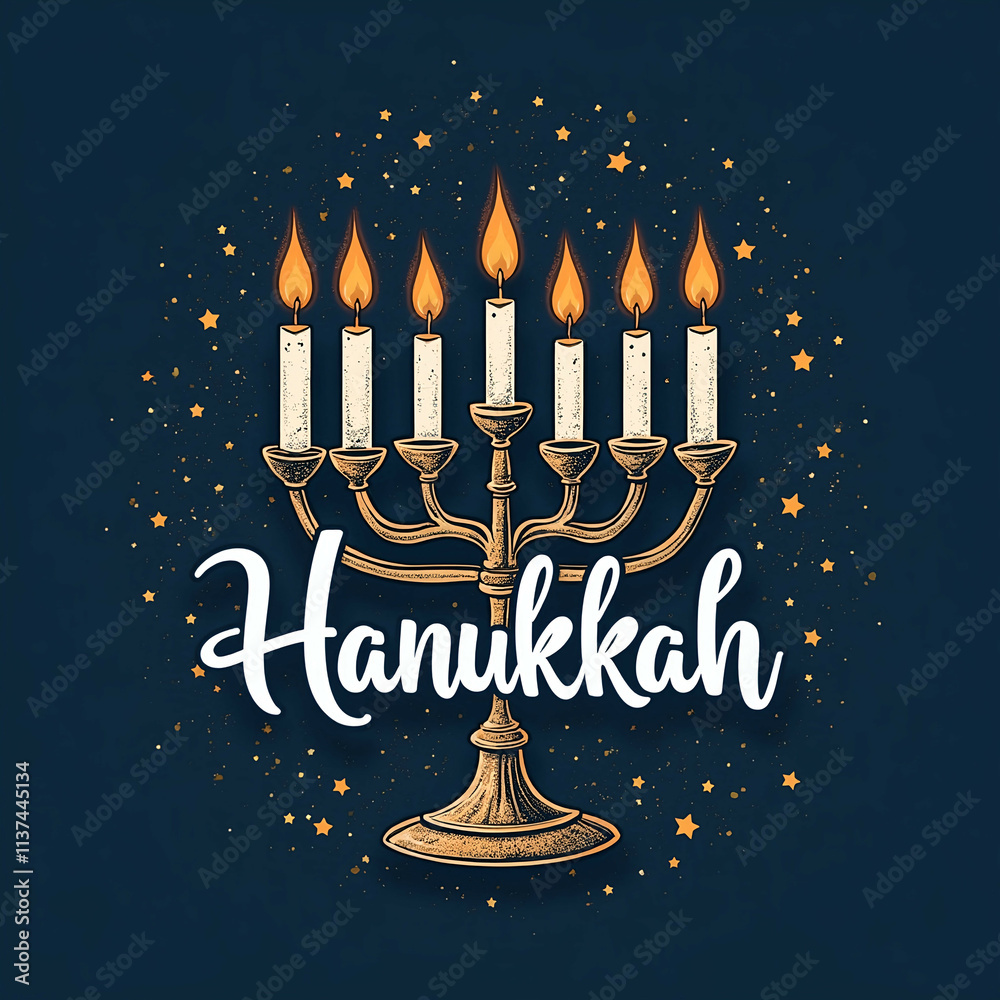 Jewish holiday Hanukkah concept. Menorah with burning candles Jewish holiday Hanukkah concept. Menorah with burning candles