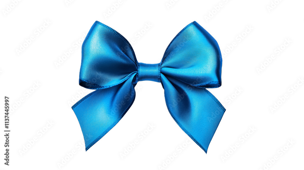 Blue bow with a yellow ribbon on a white background. isolated background. Blue bow with a yellow ribbon on a white background. isolated background.