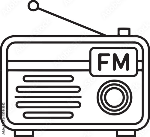 Retro radio outlines