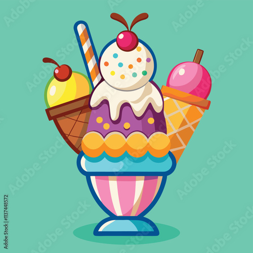Happy Ice Cream Character