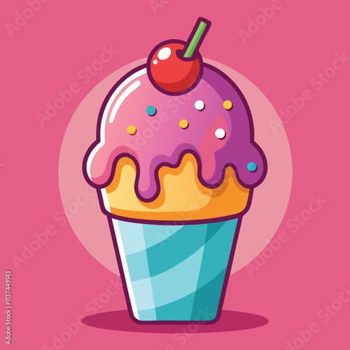 Happy Ice Cream Character