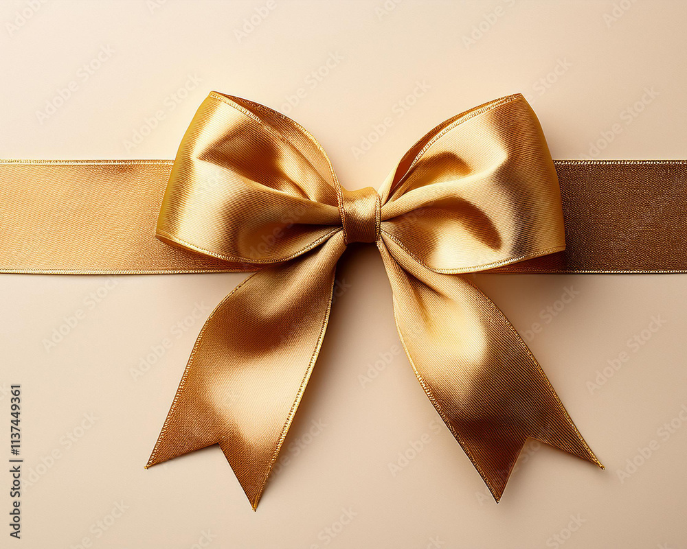 Stylish gold bow and ribbon Stylish gold bow and ribbon