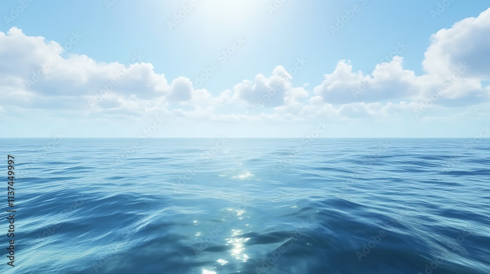 Obraz premium Peaceful Ocean Scene Under a Bright Sunny Sky
