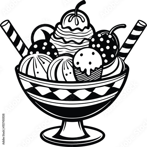 Happy Ice Cream Character