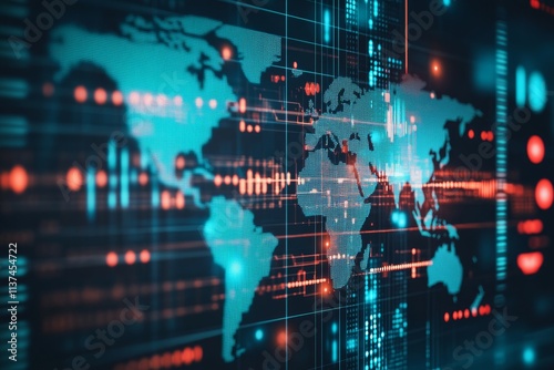 Interconnected World Map with Currency Symbols