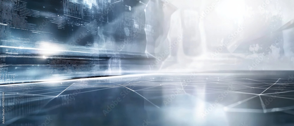 Futuristic Digital Data Stream Background with Network Connections Futuristic Digital Data Stream Background with Network Connections