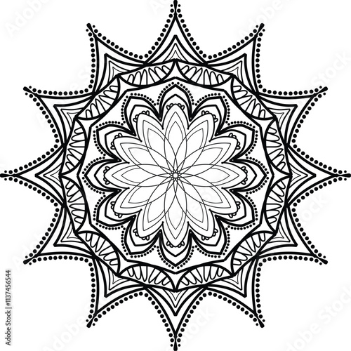 line art mandala design and illustrator