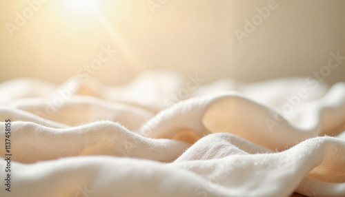 Wallpaper Mural Soft fabric texture illuminated by warm sunlight with a dreamy atmosphere Torontodigital.ca