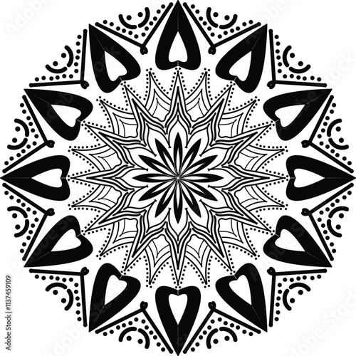 line art mandala design and illustrator