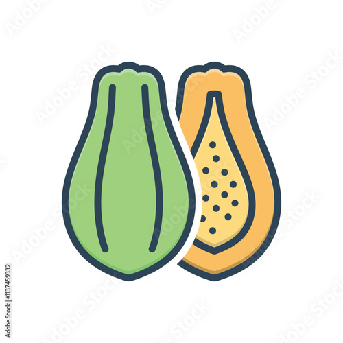 Color illustration icon for papaya