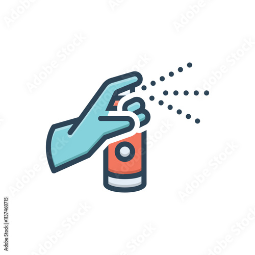 Color illustration icon for use disinfectant