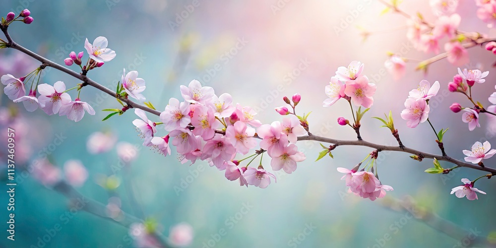Serene Cherry Blossom Branch in Spring Nature Scene – Minimalist Floral Design with Soft Colors, Calm Environment, Aesthetic Beauty, Tranquility, and Delicate Petals Serene Cherry Blossom Branch in Spring Nature Scene – Minimalist Floral Design with Soft Colors, Calm Environment, Aesthetic Beauty, Tranquility, and Delicate Petals