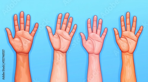 Drawing of an open hand