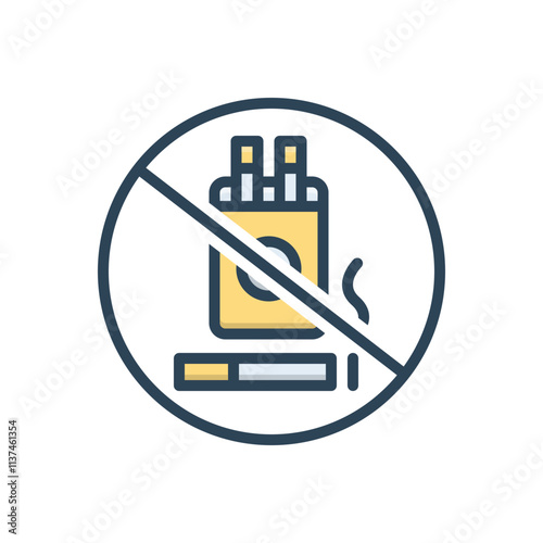 Color illustration icon for dont smoke