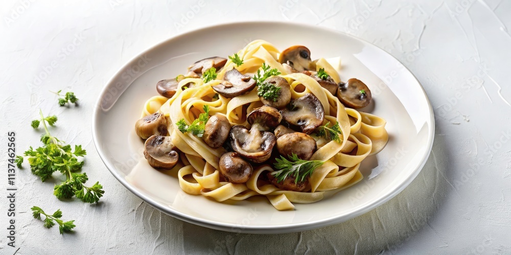 Silhouette of a Delicious Plate of Mushroom Pasta on White Background, Culinary Delight, Gourmet Dish, Italian Cuisine, Food Photography, Mouthwatering Meal, Restaurant Quality Silhouette of a Delicious Plate of Mushroom Pasta on White Background, Culinary Delight, Gourmet Dish, Italian Cuisine, Food Photography, Mouthwatering Meal, Restaurant Quality