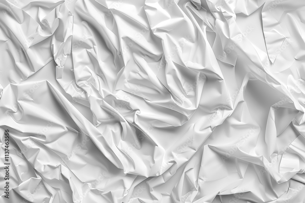 Obraz premium Closeup of a crumpled blank sheet of old paper with a rough, textured surface, perfect for vintage designs and backgrounds.