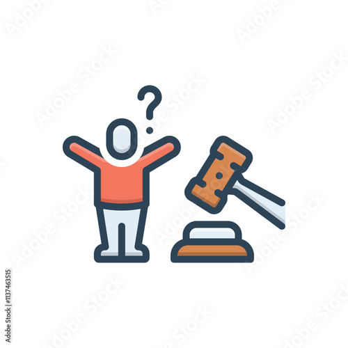Color illustration icon for custody