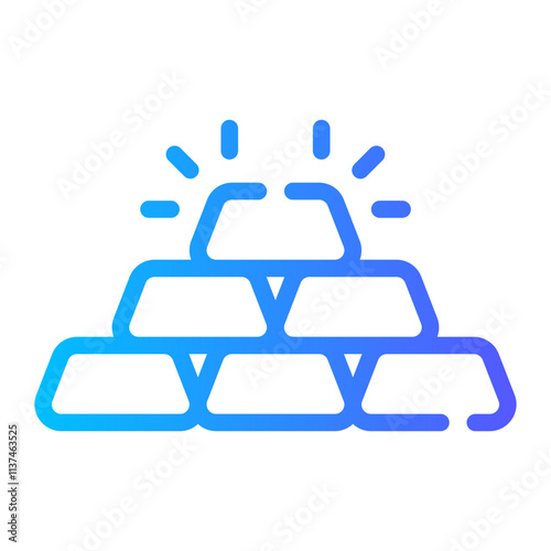 gold ingots Line Gradient Icon