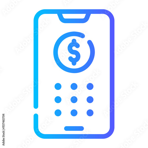 pin code Line Gradient Icon