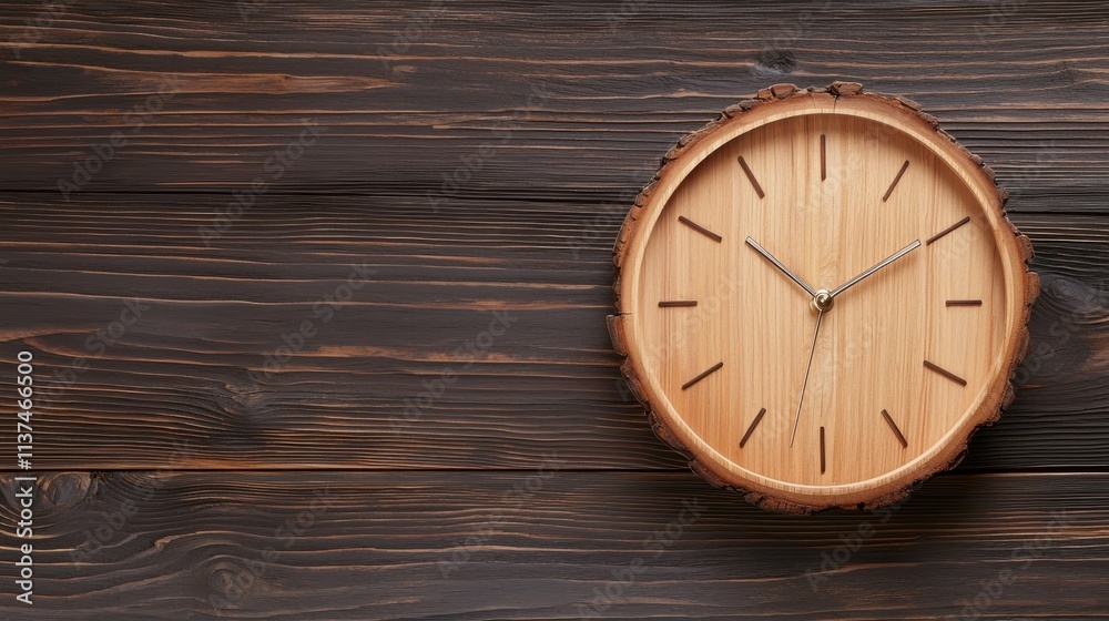 custom made wallpaper toronto digitalhandmade woodwork quality concept. Wooden clock on a dark wooden surface showcasing natural craftsmanship.