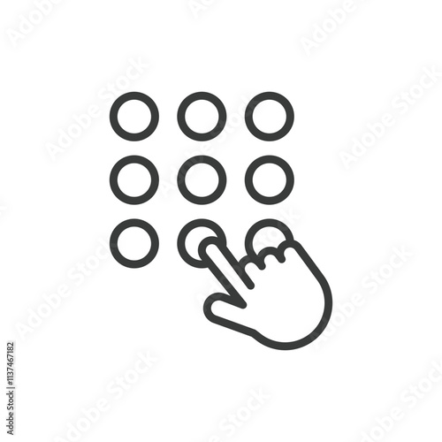 Enter pin code, icon in line design. Enter, pin, code, password, security, keypad, access on white background vector. Enter pin code, icon in line design editable stroke icon