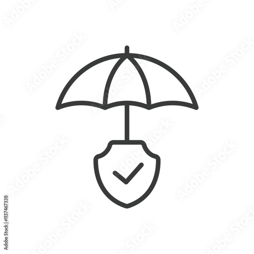 Insurance protection umbrella, icon in line design. Insurance, protection, umbrella, coverage on white background vector. Insurance protection umbrella, icon in line design editable stroke icon