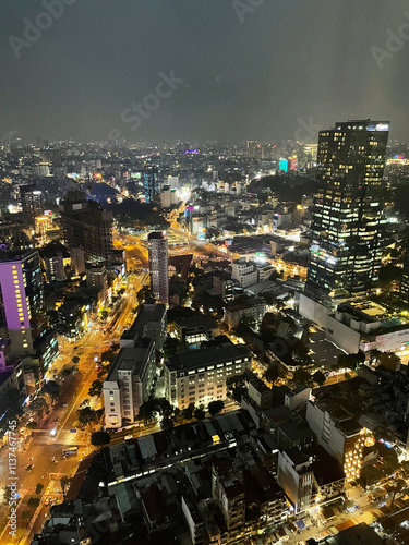 View from the top of Landmark 81, Ho Chi Minh City, Vietnam at Night photo