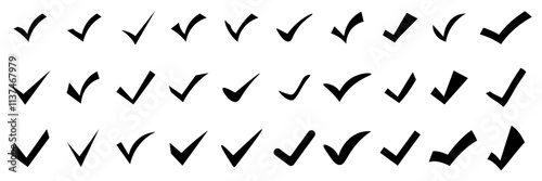  Tick icon set or Check symbol collection.Vector