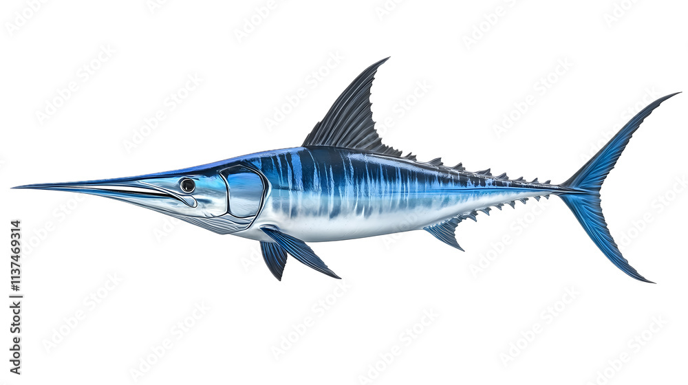 blue marlin fish isolated on white background blue marlin fish isolated on white background